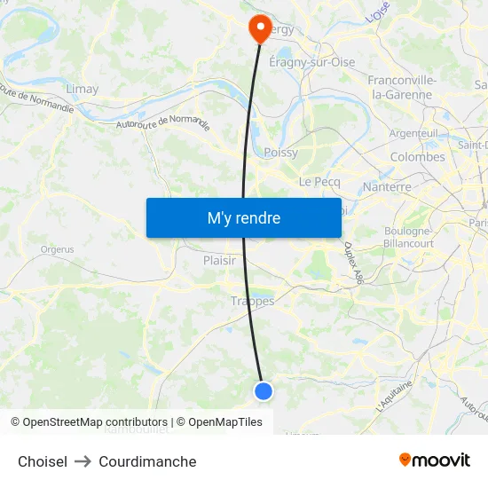 Choisel to Courdimanche map