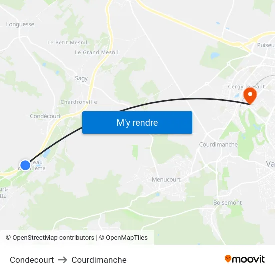 Condecourt to Courdimanche map