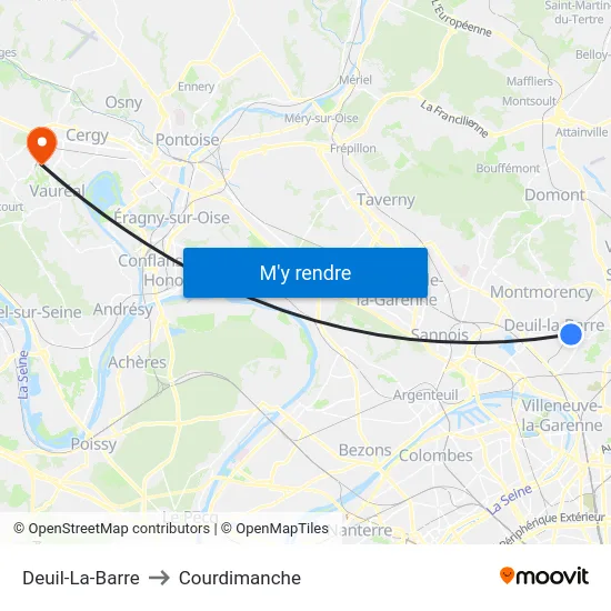 Deuil-La-Barre to Courdimanche map