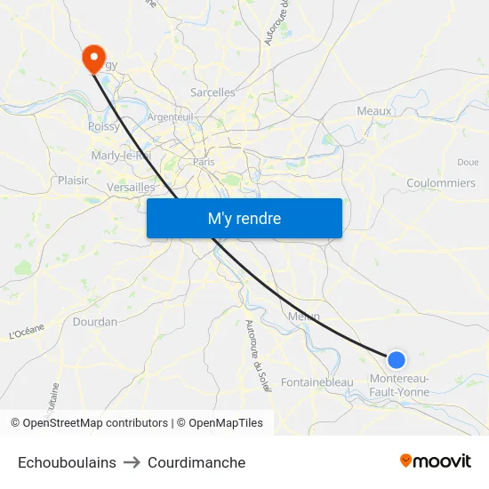 Echouboulains to Courdimanche map