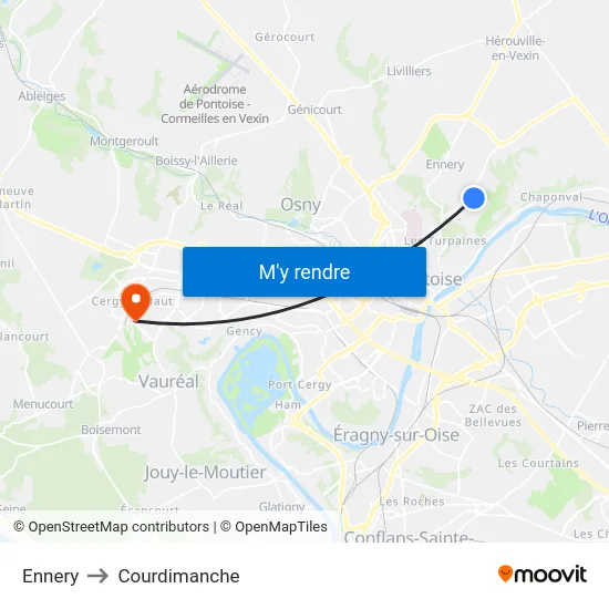 Ennery to Courdimanche map