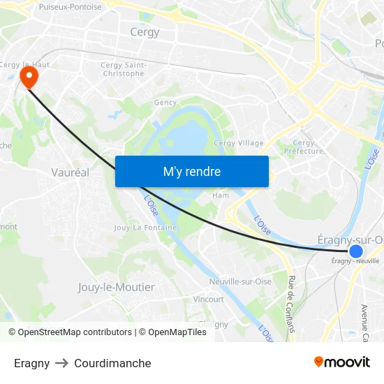 Eragny to Courdimanche map