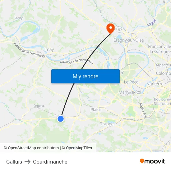 Galluis to Courdimanche map