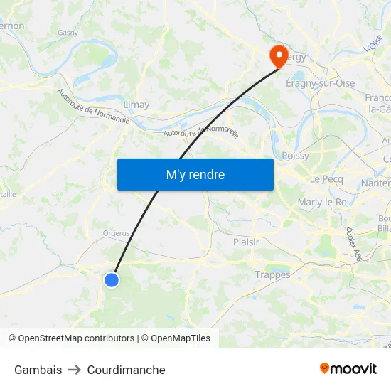 Gambais to Courdimanche map