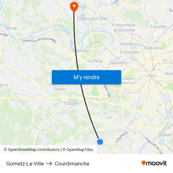 Gometz-La-Ville to Courdimanche map