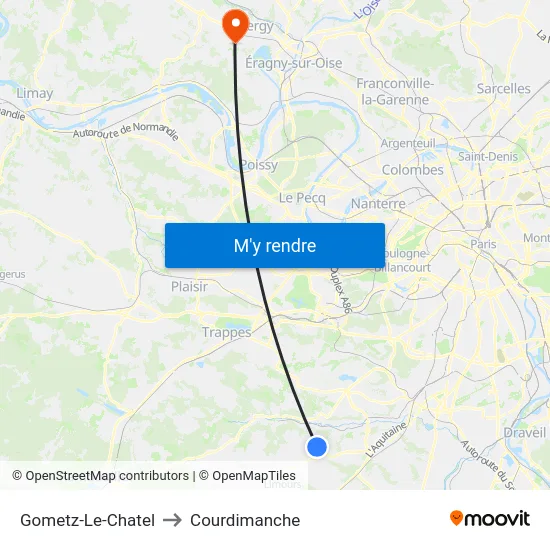 Gometz-Le-Chatel to Courdimanche map