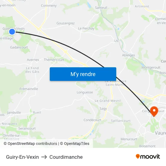 Guiry-En-Vexin to Courdimanche map