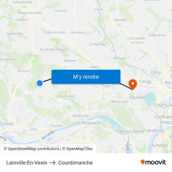 Lainville-En-Vexin to Courdimanche map