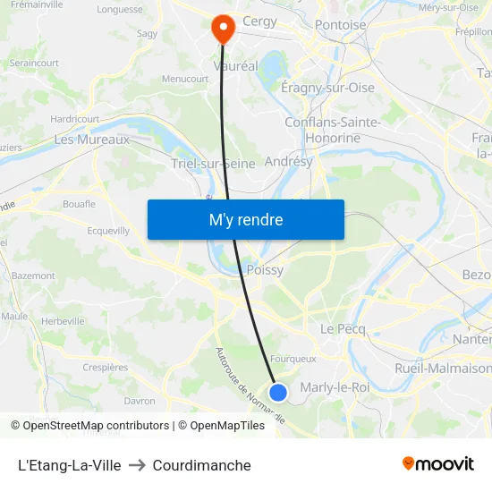 L'Etang-La-Ville to Courdimanche map