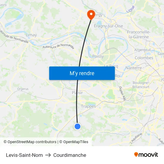 Levis-Saint-Nom to Courdimanche map
