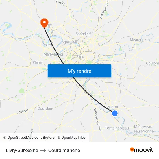 Livry-Sur-Seine to Courdimanche map