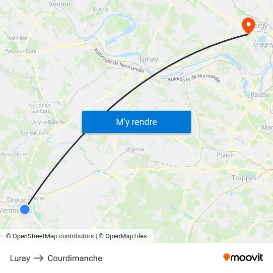 Luray to Courdimanche map