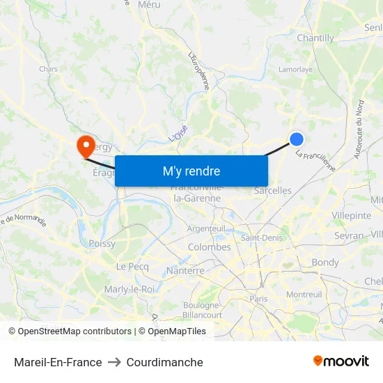 Mareil-En-France to Courdimanche map