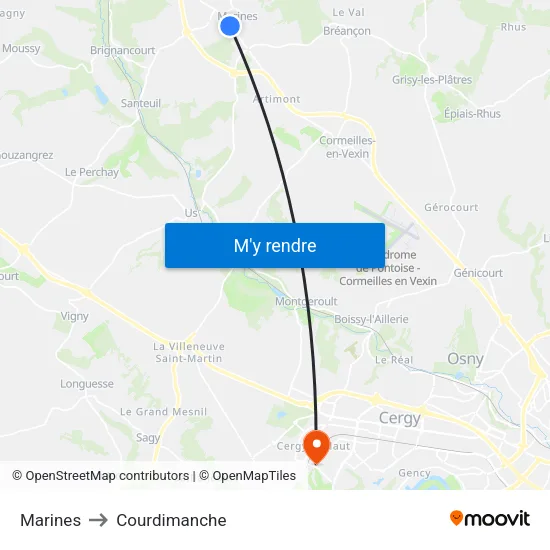 Marines to Courdimanche map