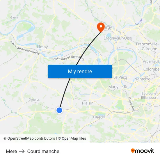 Mere to Courdimanche map