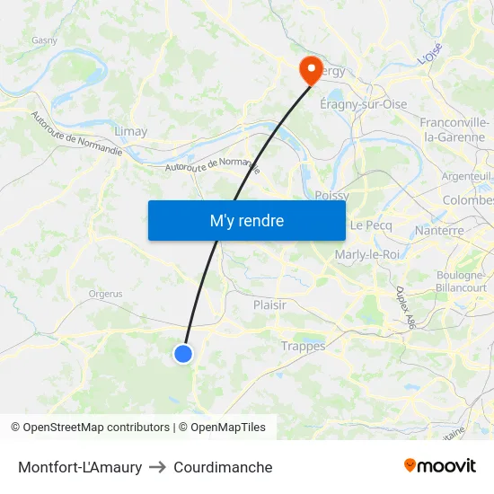 Montfort-L'Amaury to Courdimanche map
