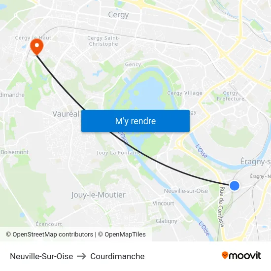 Neuville-Sur-Oise to Courdimanche map