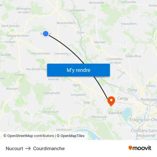 Nucourt to Courdimanche map