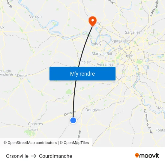 Orsonville to Courdimanche map