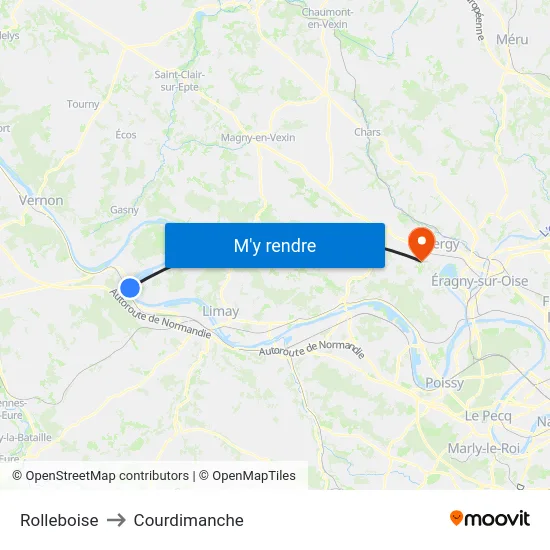 Rolleboise to Courdimanche map