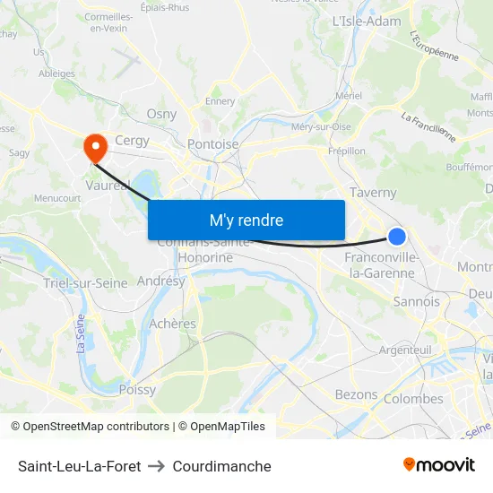Saint-Leu-La-Foret to Courdimanche map