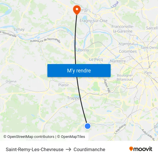 Saint-Remy-Les-Chevreuse to Courdimanche map