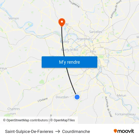 Saint-Sulpice-De-Favieres to Courdimanche map