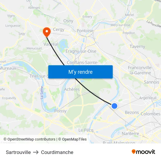 Sartrouville to Courdimanche map