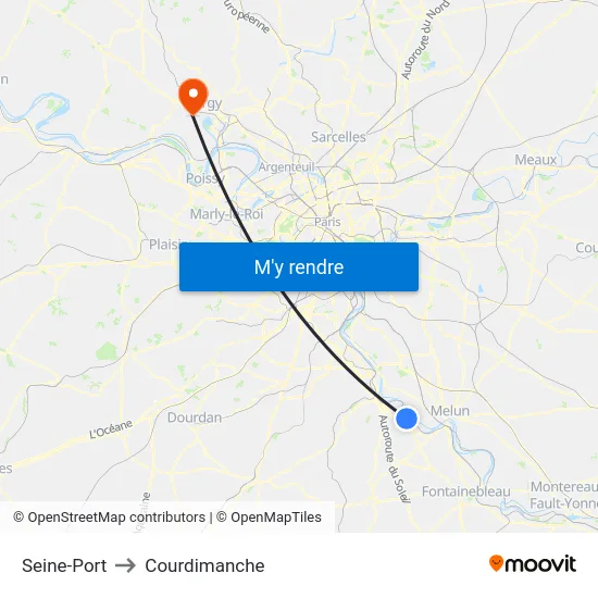 Seine-Port to Courdimanche map