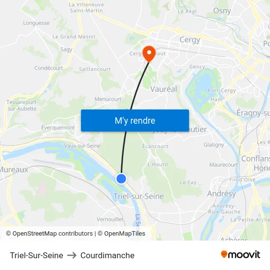 Triel-Sur-Seine to Courdimanche map