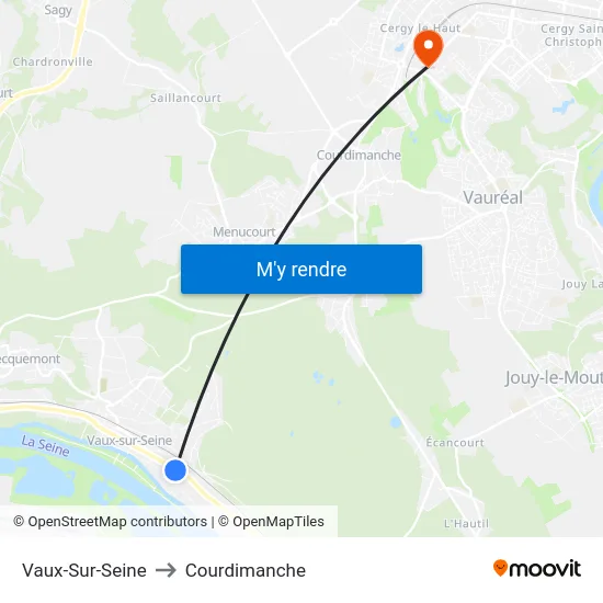 Vaux-Sur-Seine to Courdimanche map