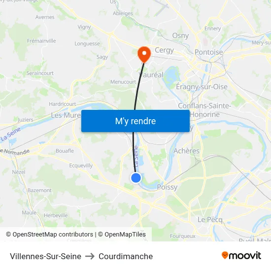 Villennes-Sur-Seine to Courdimanche map