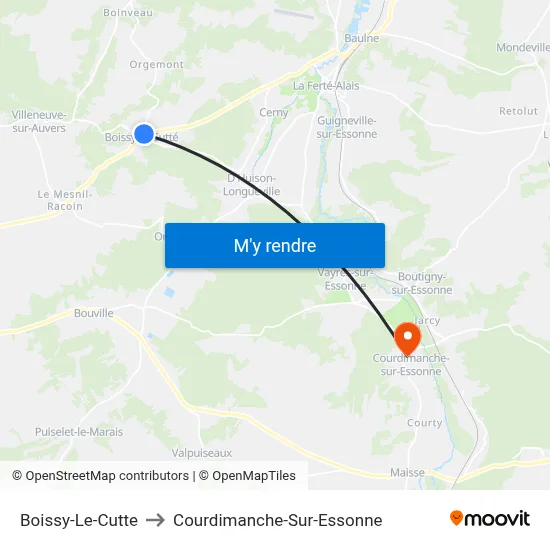 Boissy-Le-Cutte to Courdimanche-Sur-Essonne map