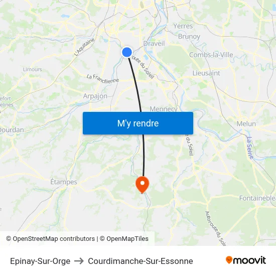 Epinay-Sur-Orge to Courdimanche-Sur-Essonne map