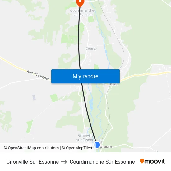 Gironville-Sur-Essonne to Courdimanche-Sur-Essonne map