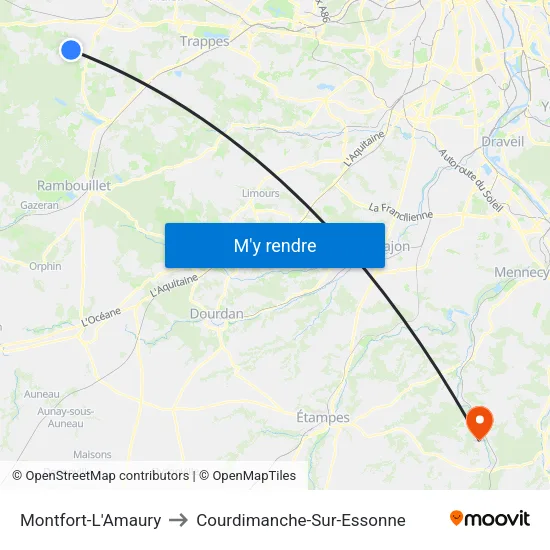 Montfort-L'Amaury to Courdimanche-Sur-Essonne map