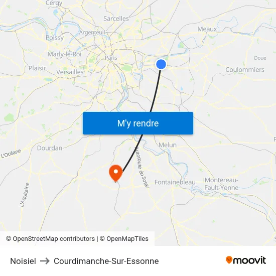 Noisiel to Courdimanche-Sur-Essonne map