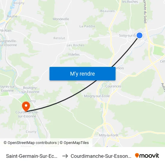 Saint-Germain-Sur-Ecole to Courdimanche-Sur-Essonne map