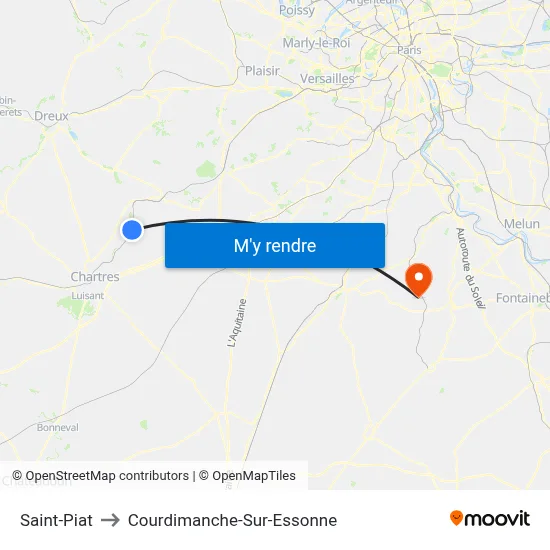 Saint-Piat to Courdimanche-Sur-Essonne map
