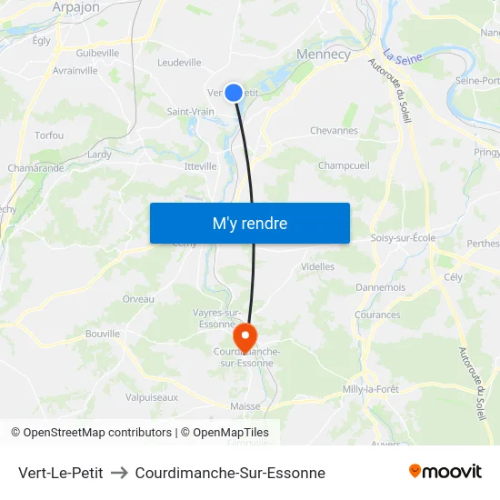 Vert-Le-Petit to Courdimanche-Sur-Essonne map