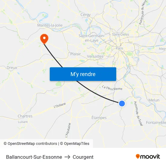 Ballancourt-Sur-Essonne to Courgent map