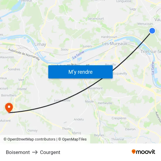 Boisemont to Courgent map