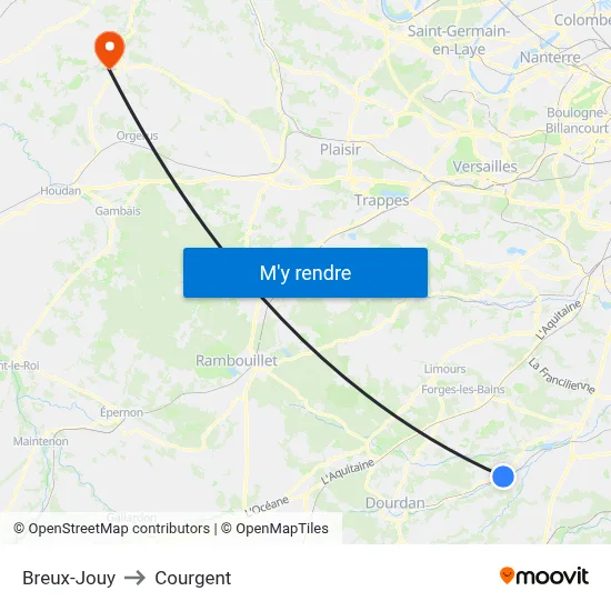 Breux-Jouy to Courgent map