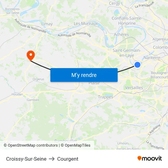 Croissy-Sur-Seine to Courgent map