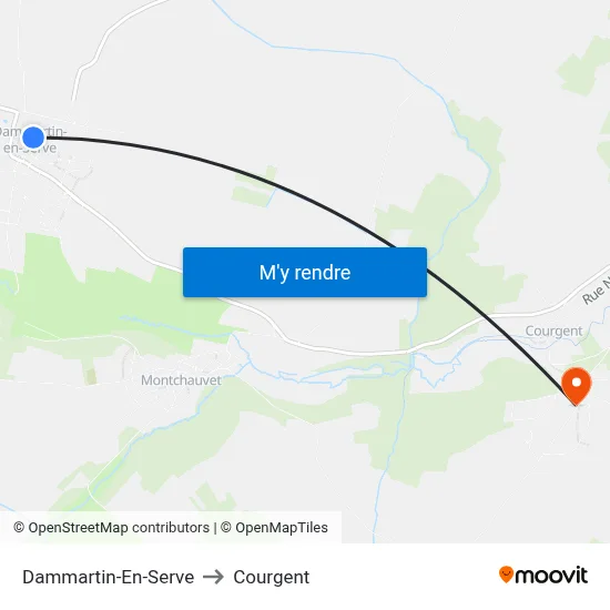 Dammartin-En-Serve to Courgent map