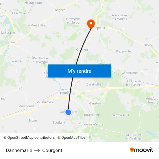 Dannemarie to Courgent map