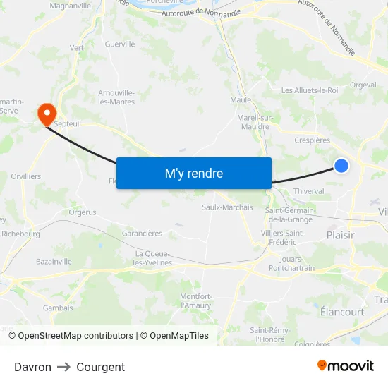 Davron to Courgent map