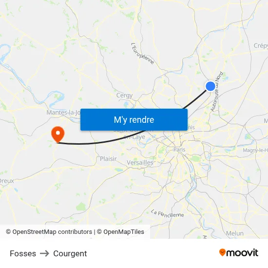 Fosses to Courgent map