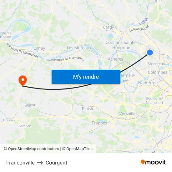 Franconville to Courgent map