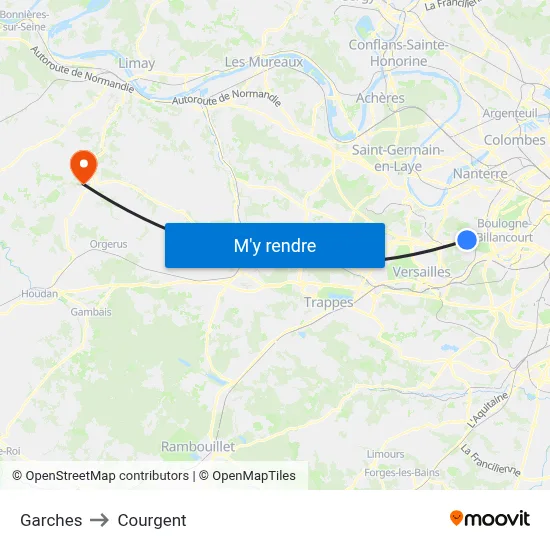 Garches to Courgent map
